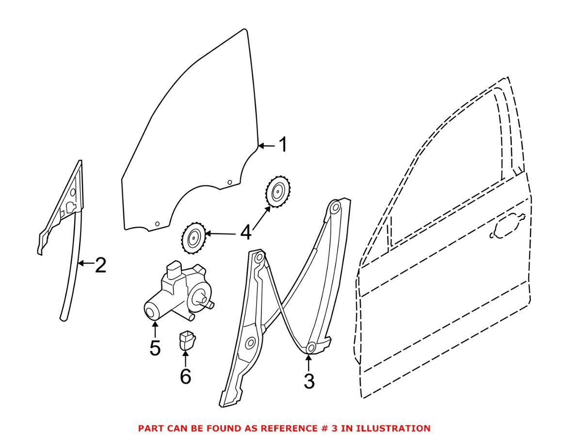 BMW Window Regulator - Front Driver Side 51337365259